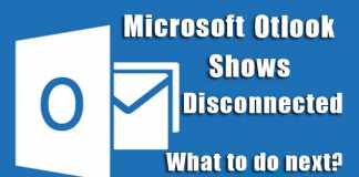 outlook disconnected