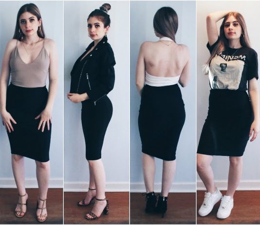 black skirt outfit