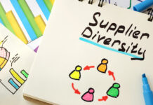 Sign supplier diversity on a page of notebook.