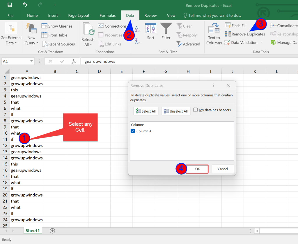 How to find duplicates in excel