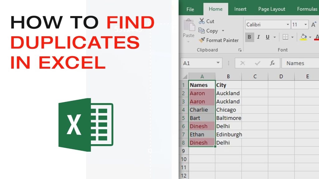 How to find duplicates in excel