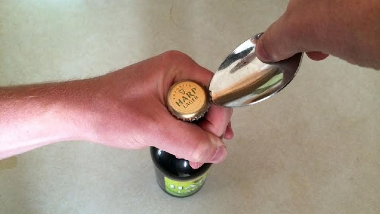 Use a spoon for opening can